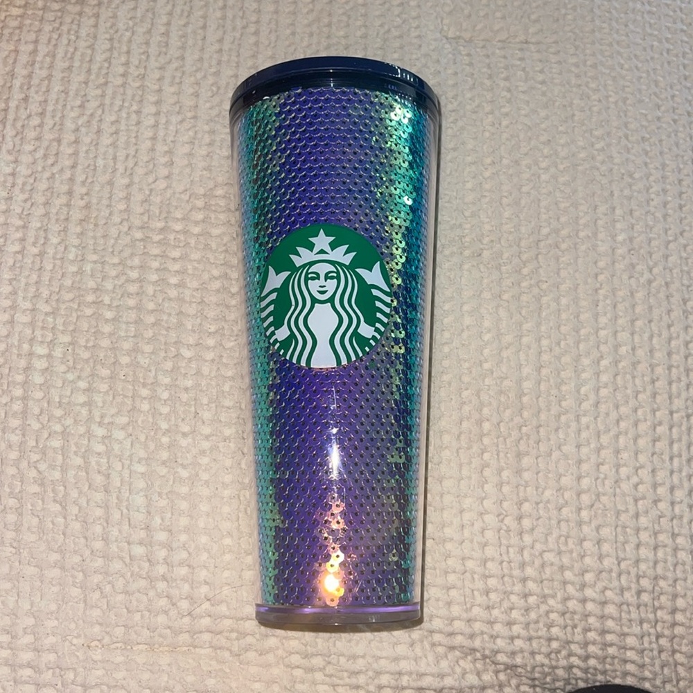 Sequin Starbucks tumbler NO STRAW
